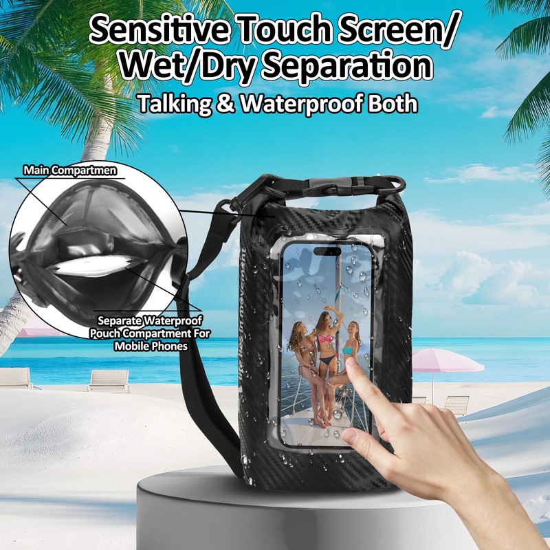 wokdsbl 10L Dry Bag Waterproof Bag, PVC Waterproof Bag with