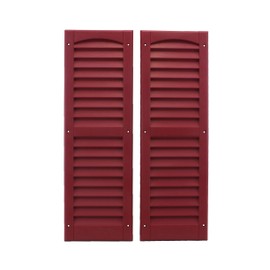 Louvered Shed Shutter or Playhouse Shutter Maroon 9" X 27" Sold by The Pair