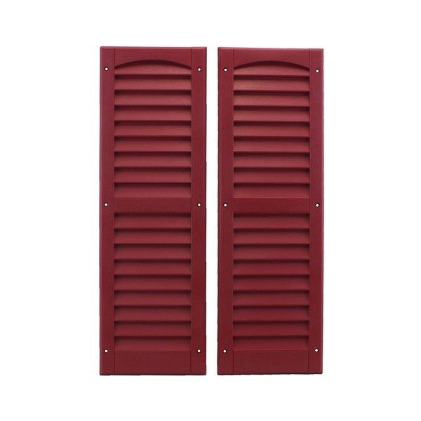 Louvered Shed Shutter or Playhouse Shutter Maroon 9" X 27" Sold by The Pair