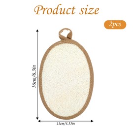 Loofah Exfoliating Body Scrubber, 2 PCS Eco-Friendly Shower Loofah Sponge Natural Egyptian Shower Loofahs Sponge for Women Men Clean Face and Body(Beige)