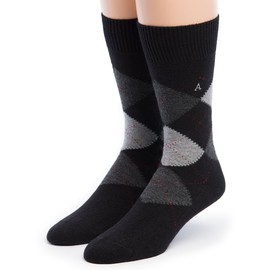 WARRIOR ALPACA SOCKS - Premium Baby Alpaca Wool Dress Socks For Men and Women(Black Argyle Medium)
