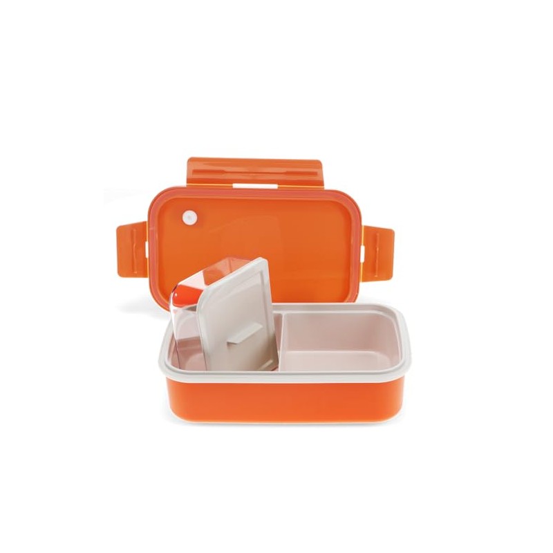 Rex London Double Wall Lunch Box with Divider - Orange