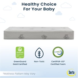 Serta Perfect Start Deluxe Limited Dual Sided Baby Crib Mattress and Toddler Mattress, GREENGUARD Gold Certified, Firm Support, Waterproof, 7 Year Warranty, Made in USA