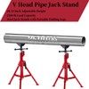 V Head Pipe Stand Adjustable Height 28-52 Inch, Steel Jack