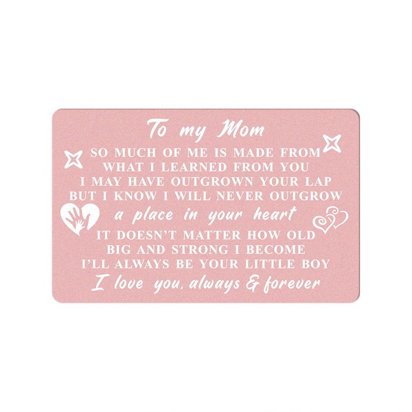 DEGASKEN Mom Wallet Card, Birthday Card for Mom from Son, I Will Always Be Your Little Boy, Mom Gifts for Christmas, Mothers Day Card