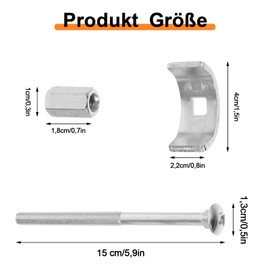 6 Pieces Worktop Connectors, 150 mm Furniture Connector Screws, Connecting Screw, Furniture Connectors for Worktop, Silver