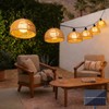 TWINKVILLA Solar Rattan String Lights Outdoor, 16FT 16 LED Half-Globe