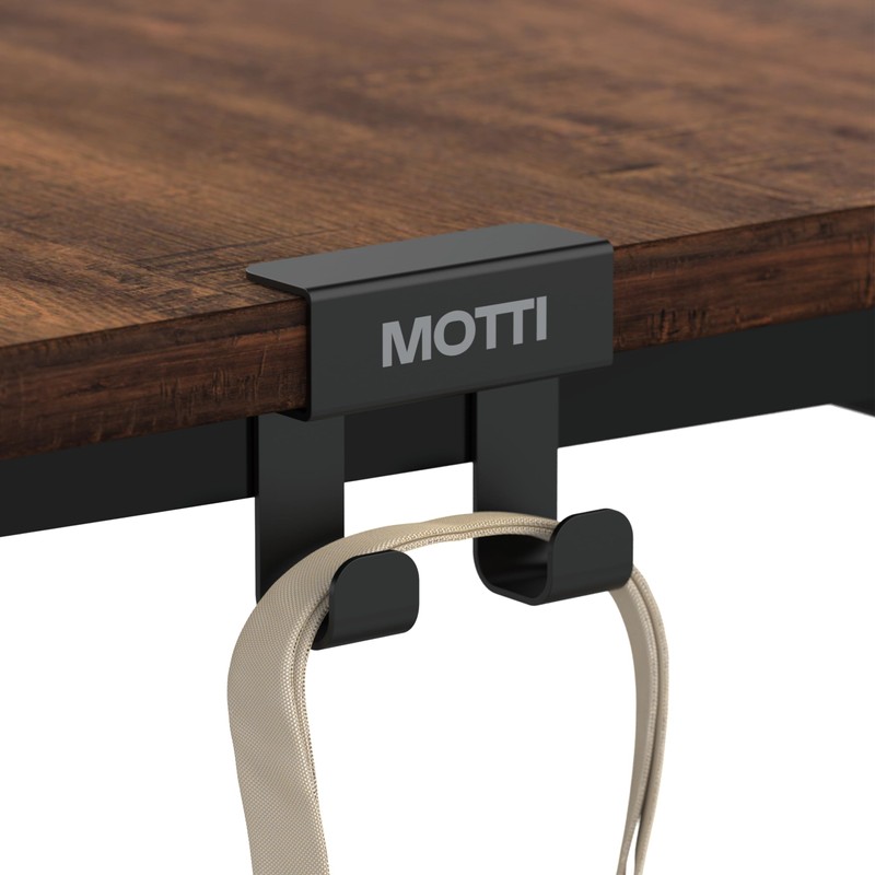 MOTTI Simple Design Desk Hook, Black, Multi-functional Hook, Load Capacity
