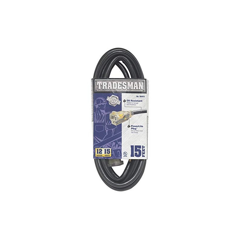 Woods Heavy Duty Extension Cord - 12/3 Gauge - Oil