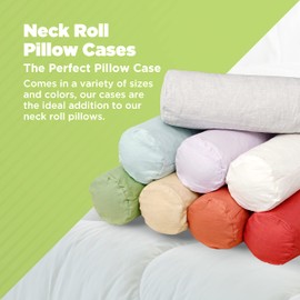 Bean Products Neck Roll Pillowcases | Traditional, Breathable All-Natural Linen | Lavender (6" x 16")