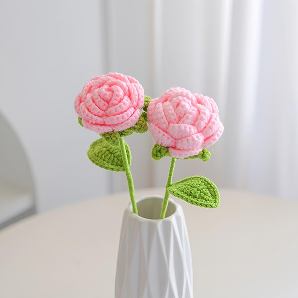 Pack of 2 Roses Crochet Flowers, Positive Gifts, Creative Hook