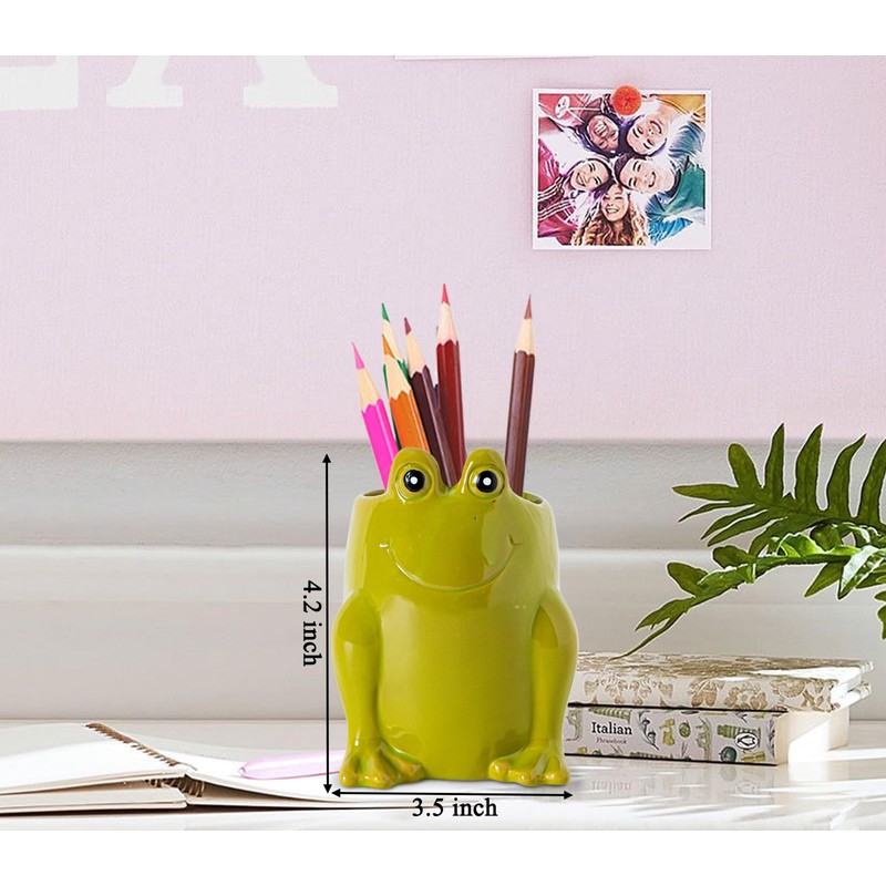 dgudgu Frog Pen Holder For Desk Pencil Holder Cute Pencil