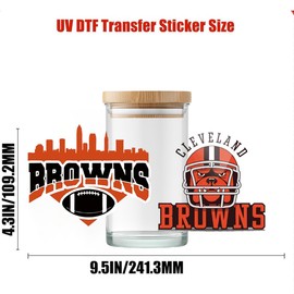 4PCS Cup Wraps USA Football UV DTF Cups Stickers Decals Waterproof Rub on Transfers Vinyl Stickers for 16 Oz Glass Cups Fridge Wall Furniture Car DIY Craft(Brown)