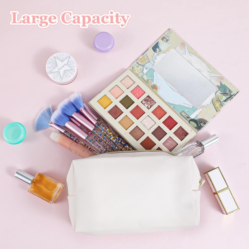 8 Pcs PU Leather Makeup Bag Bulk Set Waterproof Cosmetic