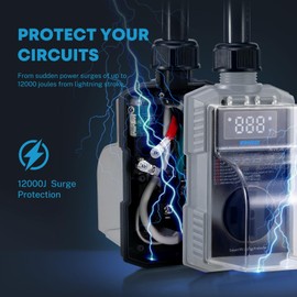 Kohree RV Surge Protector 50 Amp with High/Low Voltage Protection, 12000 Joules 50 Amp RV Surge Protector Waterproof, Smart Circuit Analyzer w/LED Display for RV Camper, Gray