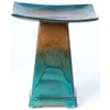 Alfresco Home Zen Aqua Ceramic Bird Bath, Large, Brown/Atlantis Blue