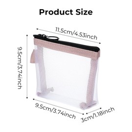 Shimmeroo 3PCS Small Clear Makeup Bag,Mini Mesh Zipper Cosmetic Nylon Pouch for Coin Purse Lipstick Pouch Jewelry(Blue, Pink, Green)