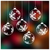 Christmas Window Stickers - Xmas Snowflake Hanging Bauble Window Cling