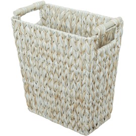Endymion Wicker Trash Can,Narrow Waste Basket for Bathroom,Wicker Basket with Wood Handles,Boho Decorative Wastebasket for Bedroom,Office,5 Gallon