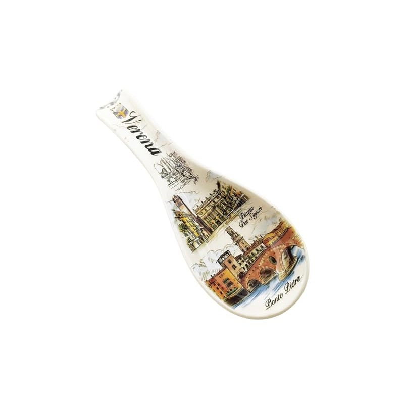 Ceramic Spoon Rest Verona (Italy) with Pictures Piazza dei Lords