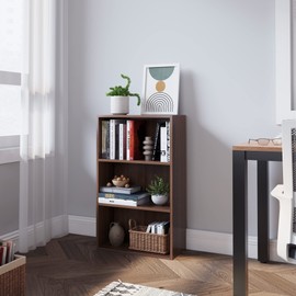 WAHEY Bookcase, 3-Tier Adjustable Open Storage Shelf Display Bookshelf, HOFB001