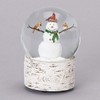 Snowman with Cardinal Friends 6 Inch Resin Musical Snowglobe Plays