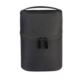 Rajjo Vertical Makeup Pouch, Freestanding, Large Capacity, Cosmetics Pouch, Storage, Divider, Vanity Pouch, Travel, black