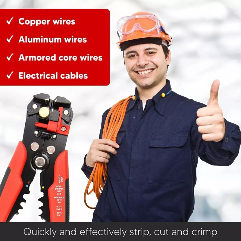 MARZSEFLO Pinza Pela Cable Automática Pinzas Cortadoras Cable 5 En