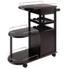 Winsome Jimmy Entertainment Transitional Solid Wood Bar Cart in Espresso