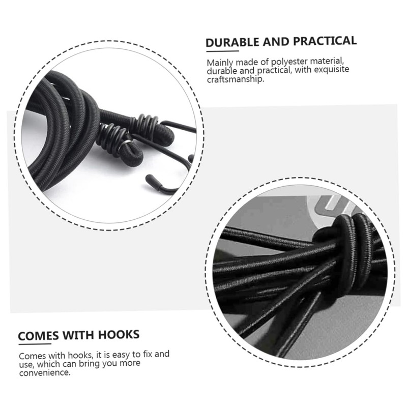 COHEALI 4pcs Elastic Straps with Hooks for Trucks Bikes and