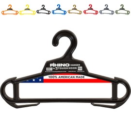 Rhino Tough Hook Heavy Duty Clothes Hangers – Made in USA, Military Grade Coat Hanger for Body Armor – 200-lb Capacity Suit Hangers – The Everyday for Everything, The Indestructible Hanger, 1 Black