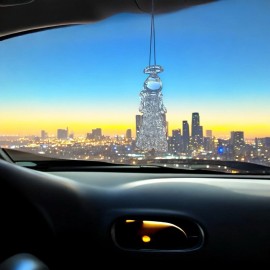 Unbranded Clear Angel Handblown Glass Figurine Rear-view Mirror Car Accessories