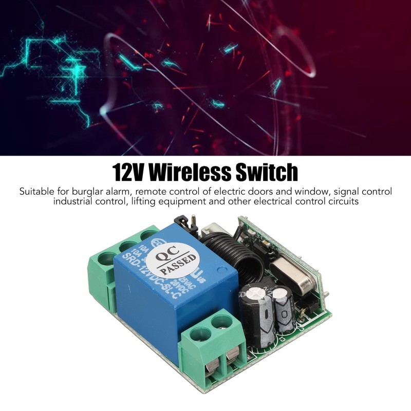 Remote Control Relay Switch 12V Single Way Wireless Remote Control