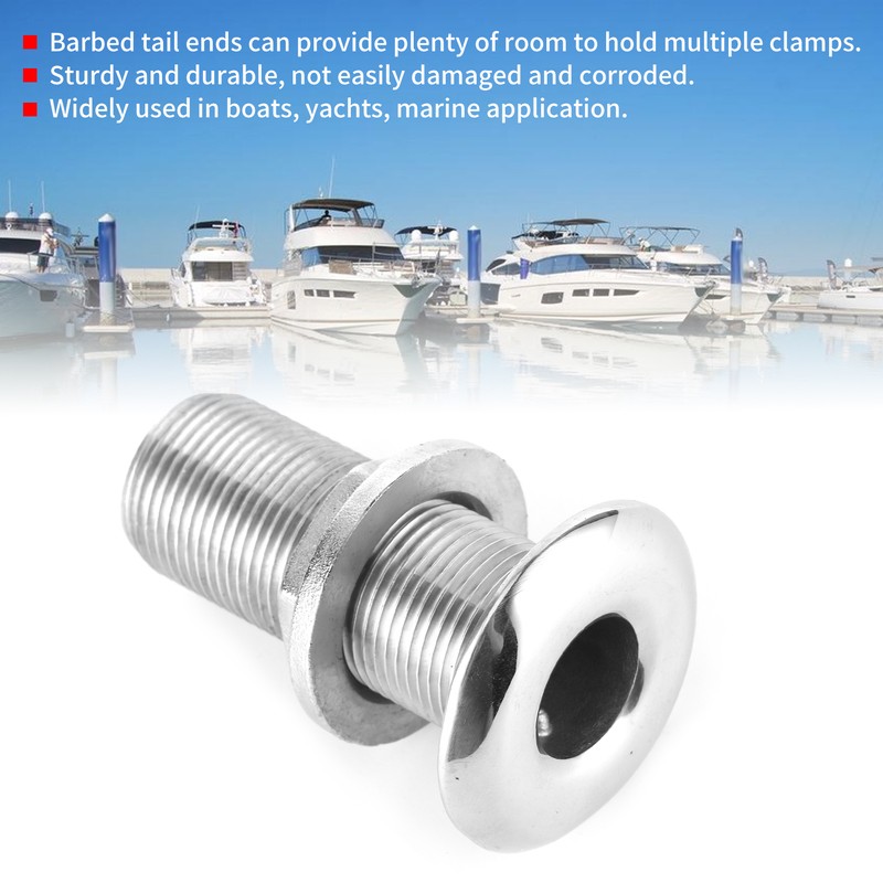 316 Stainless Steel Thru Hull Water Drain Hose Barb Hardware