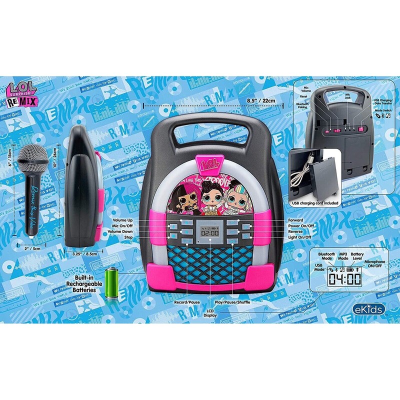 eKids KIDdesigns eKids LOL Surprise! Remix OMG Bluetooth Karaoke Machine