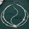 Latious Rhinestone Star Head Chain Jewelry Silver Sparkly Crystal Bride