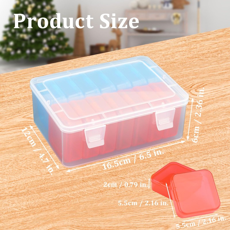 Mathtoxyz Small Bead Organizers(Red, Blue), 45 Pieces Plastic Storage Cases