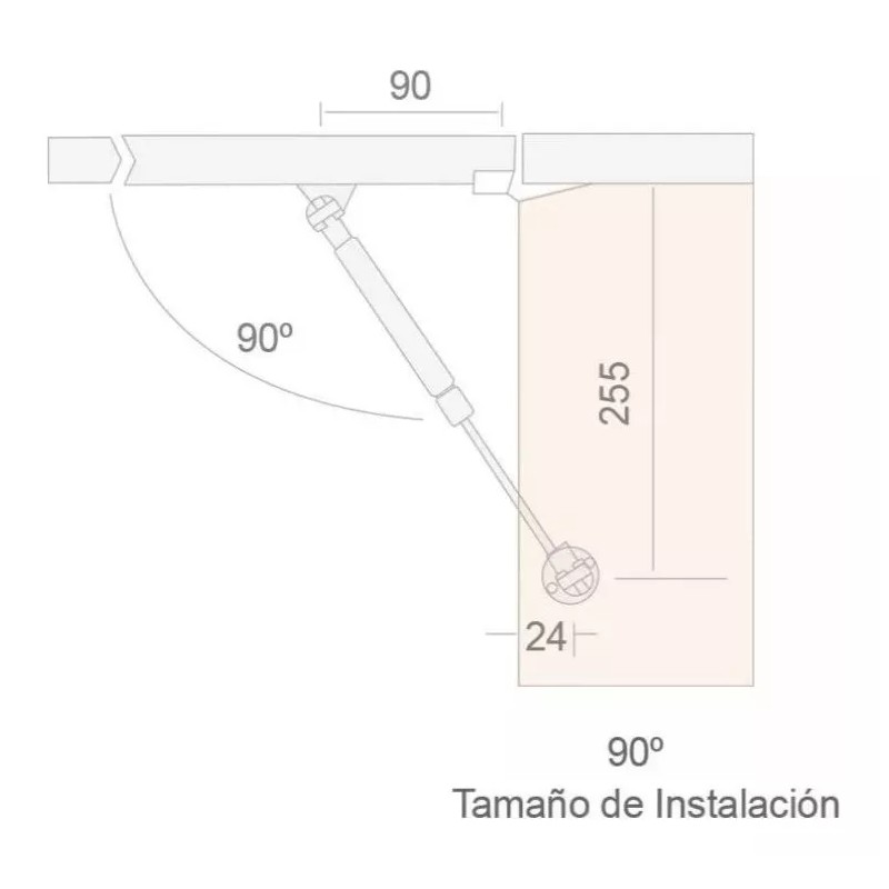 Herrajes Guerrero Pistón Amortiguador De Gas Para Puertas Paquete De