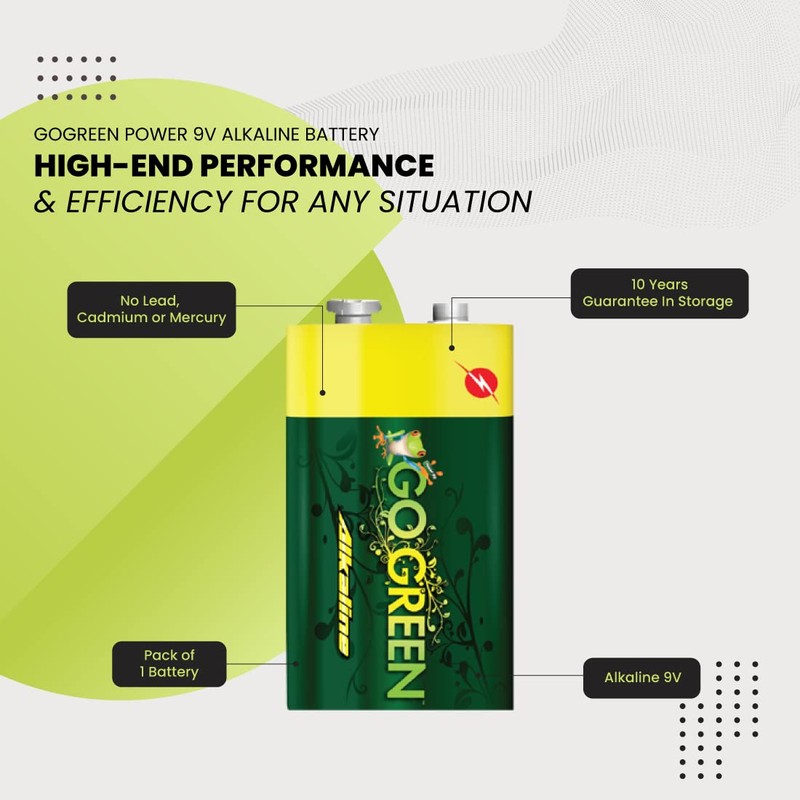 Go Green Power 24005 - 9V Alkaline Batteries, 1pk, 1