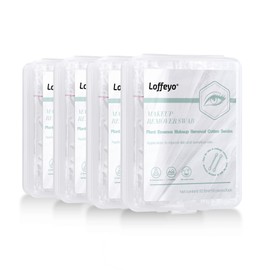 Loffeyo Makeup Remover Cotton Round Swabs, 4-Pack x 50 Count, Eye & Lip Sticks remover With White Lily, Liquid-Filled Makeup Remover Swabs, Space Saving and Travel Essentials