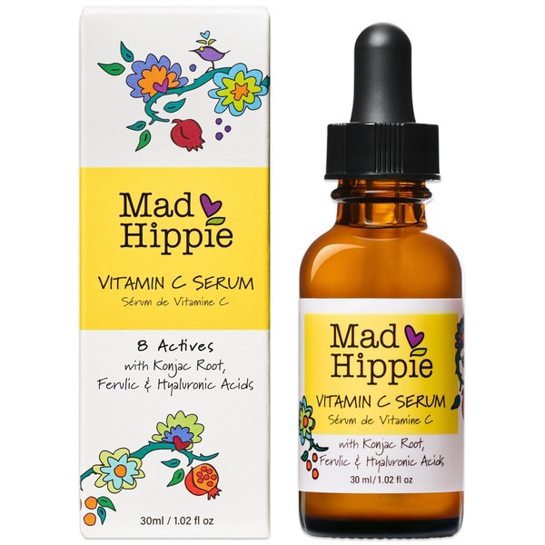 Mad Hippie Vitamin C Serum for Face with Hyaluronic Acid, Vitamin E & Ferulic Acid - Vitamin C Face Serum for Women/Men, Skin-Brightening Serum, 1.02 Fl Oz