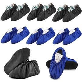 Non-Slip Shoe Covers, Reusable, 8 Pairs, Dust-Free Overshoes, Reusable Overshoes, Non-Slip Reusable Shoe Covers, Shoe Covers for Most Adults, EU 36-44