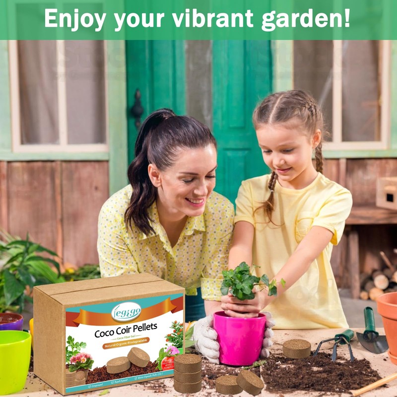 Legigo 50 Pcs 50mm Coco Coir Pellets Seed Starter Soil