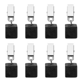 uxcell 8Pcs Marble Tablecloth Weights, Black, 2 x 2 x 2 cm, Set of 8, Classic Style, Marble Material & Clip Design, Suitable for Home Parties, Restaurants, Garden Gatherings, Picnics, Weddings