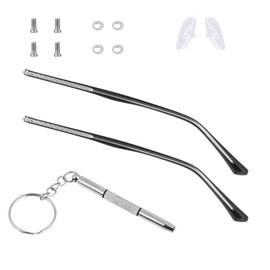 Glasses Arm Replacement Black Crystal Metal Eyeglass Repair Legs Sunglasses Arm Replacement Glasses Temple Eyewear Frame Temple Accessory (Single Convex Teeth)