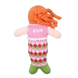 Zubels Baby Penny The Mermaid Hand-Knit Plush Toy, All-Natural Fibers, Eco-Friendly, 12-Inch