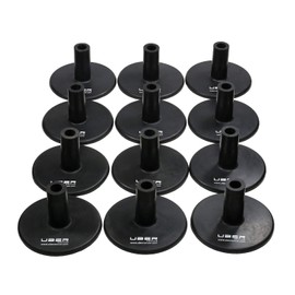 Rugged Soccer Weighted Bases for Agility Poles Training Set - Rubber - Set of 12