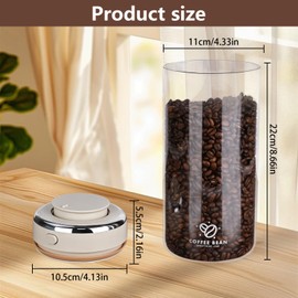 Rzspher 500g Kaffeedose Luftdicht, 1700ml Kaffeebohnen Behälter, Kaffeebohnen Aufbewahrung aus Hochwertigem Glas für Kaffeebohnen, Nüsse, Kakao, Teeblätter
