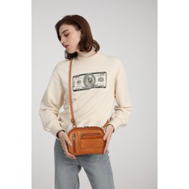 Small Crossbody Bags for Women,Multi Pocket Shoulder Bags,Trendy Women Bags wiht Vegan Leather,Anti Theft Bags for Women Brown