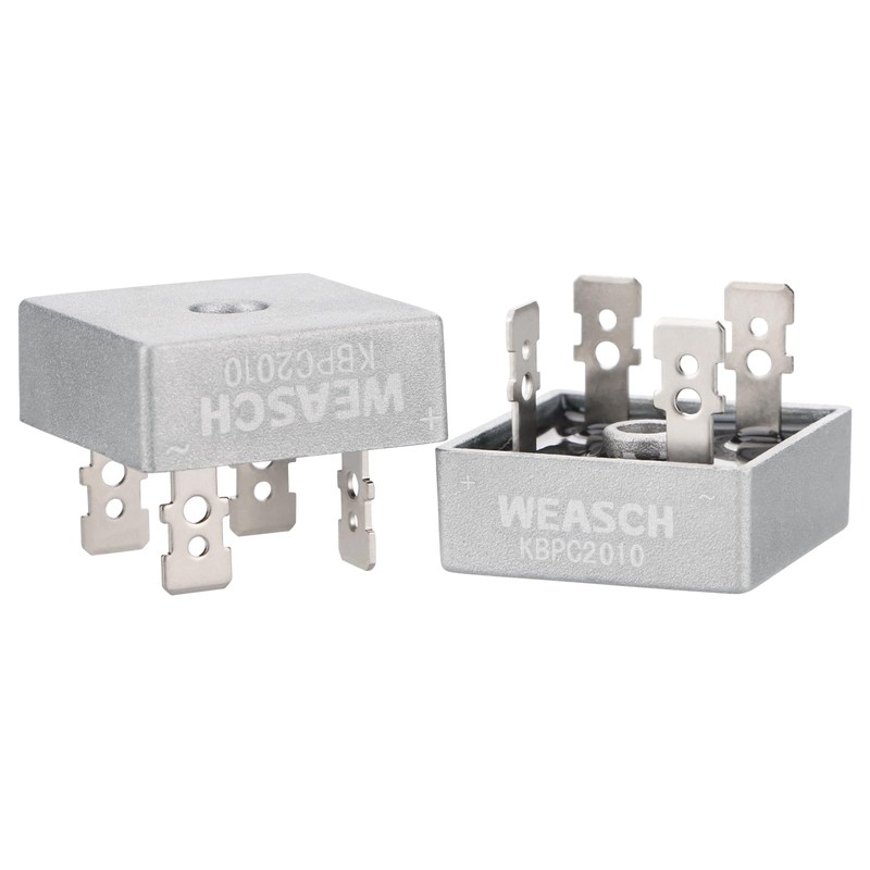 Weasch 2Pcs Bridge Rectifier Diode, KBPC2010, AC to DC, 1000V